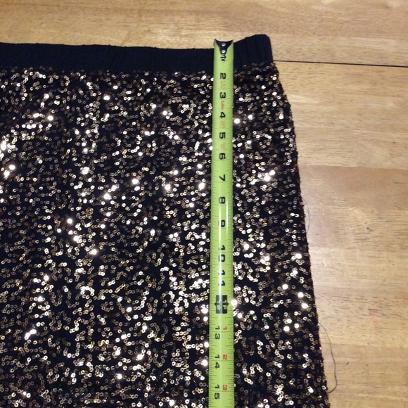 Black Gold Sequin Mini SKIRT Strapless TOP L - Picture 4 of 9